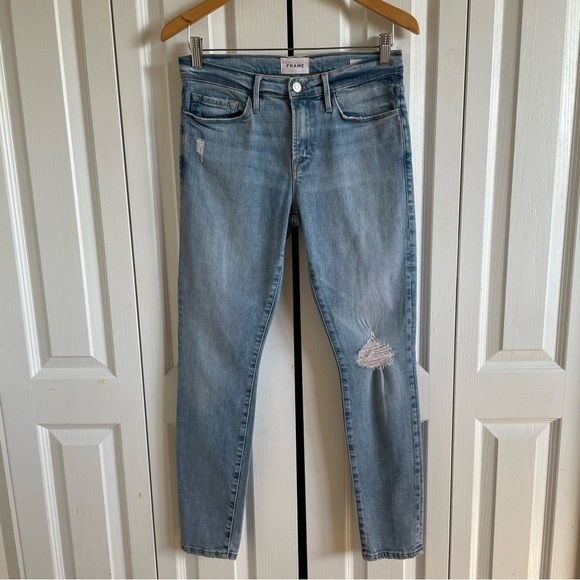 Frame Denim Denim - FRAME Le Skinny de Jeanne Jeans Women’s 28 Light Wash Blue Sleek Chic Organic